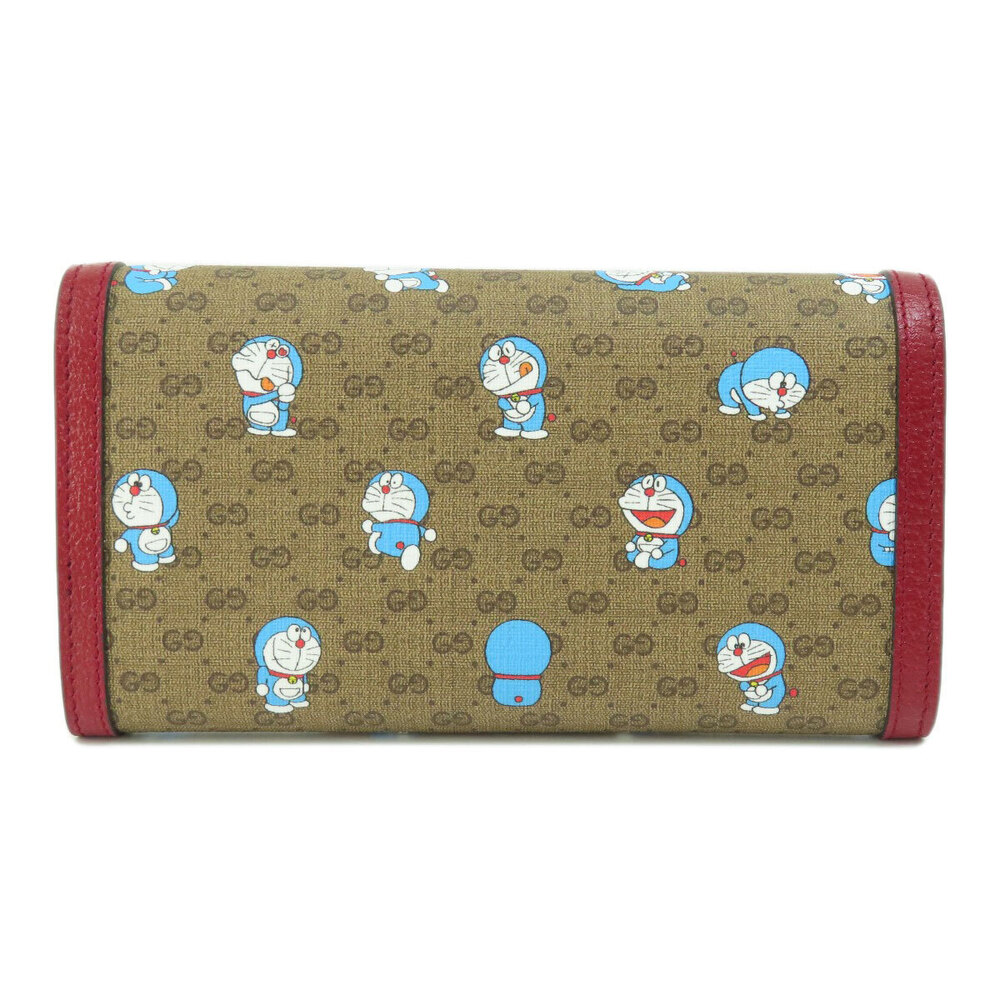 Gucci coin Long Wallet Doraemon Collaboration Cherry Ebony purse Red